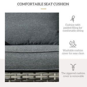 English Elm Outsunny Adirondack Wicker Chair With Soft Cushions, All-Weather Design For Patio & Garden Comfort W2225P200657-GIGA