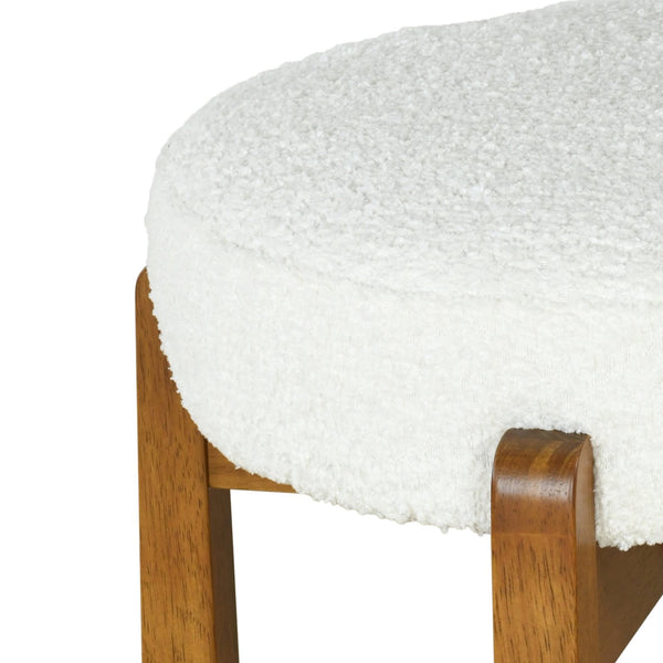 English Elm Christopher Knight Home® - Elise Elegant Wooden Low Back Barstool Set of 2 with Padded Fabric Seats, Compact Durable Design Walnut,White N775P277433W