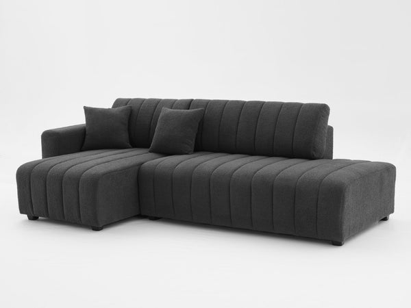 English Elm Scandinavian Channel Tufted L Shaped Sectional Sofa with Plush Foam Cushions B2730S00041