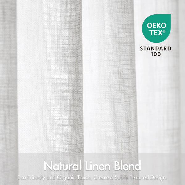 English Elm 2-piece Pinch Pleat Poly Linen Curtain Panels Tailored Formal Drape for Any Room White B035P482980