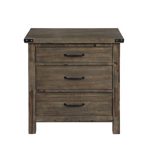 English Elm Jayzen Brown 3-Drawer Nightstand With Felt Lined Top Drawer