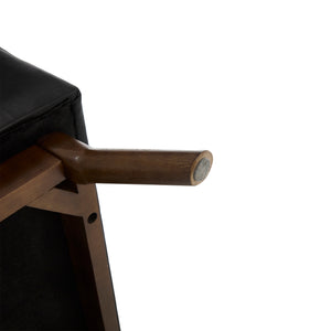 English Elm Mid-century square storage bench with solid wood frame, microfiber upholstery, versatile ottoman seat and tabletop functionality for living room and entryway appeal Black PU W1539P269659