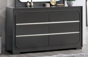 English Elm Milan Modern White Dresser with Integrated Led Lighting and Full Extension Drawers Wenge B078P497941