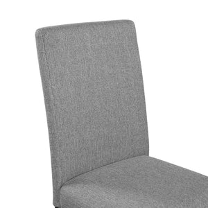 English Elm 5-Piece Round Dining Set with 43" Modern MDF Table and 4 Upholstered Fabric Chairs for Compact Spaces White+gray N752S001055E