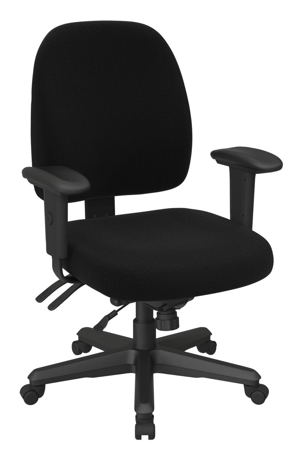 OSP Home Furnishings Ergonomics Chair Adjustable Lumbar Support Office Seat with Padded Cushion and Greenguard Certified Jet 43808-297
