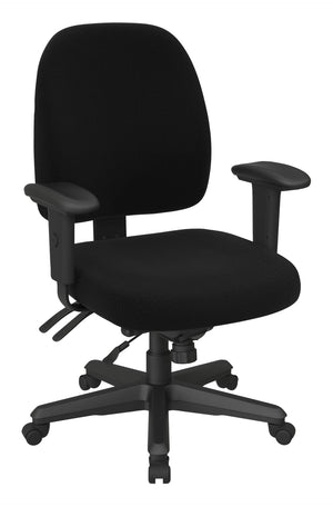 OSP Home Furnishings Ergonomics Chair Adjustable Lumbar Support Office Seat with Padded Cushion and Greenguard Certified Jet 43808-297