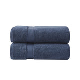 Madison Park Signature 800gsm Transitional 100% Cotton Bath Sheet Antimicrobial 2 Piece Set MPS73-460 Slate Blue