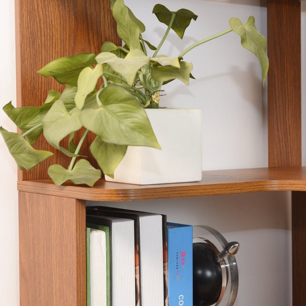 English Elm 90cm Five Tier L-shaped Corner Bookcase Open Wood Shelving Unit for Home Office W2899P444147