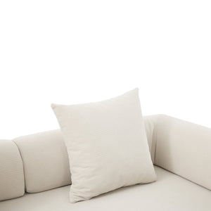 English Elm UNITED modular foldable sofa with metal frame, corduroy upholstery, side pocket & quick assembly convenience Beige W1568P374080