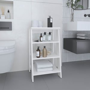 English Elm Linen Vertical Storage Cabinet 29.7"H with Four Open Shelves and Sturdy Legs for Compact Rooms White 34.65 L x 18.5 W x 3.15 H B097P250829