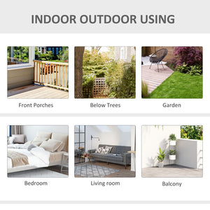 English Elm Outsunny 2-Person Macrame Hammock Chair With Soft Cushion - Stylish Indoor/Outdoor Swing, Gray W2225P174060-GIGA