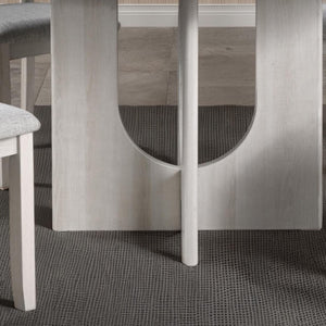English Elm Contemporary Round Pedestal Dining Set with Upholstered Chairs for Modern Interiors Gray B2741S00779