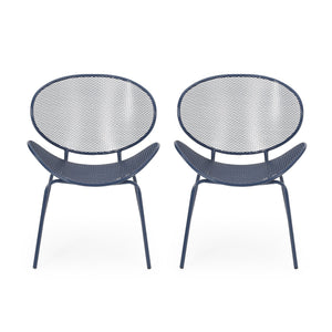 English Elm Christopher Knight Home® - ELBA Modern Iron Dining Chair with Slim Profile and Comfortable Seat — Durable, Stylish Accent Seating Navy 65203.00NBLU