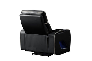 English Elm Fortuner Modern Upholstery Recliner Chair With Massage, Power Recline & Usb Ports - Sleek Black Comfort G150109103