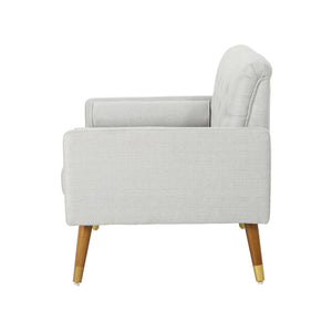 English Elm Club Chair Tufted Accent Seat with Bolster Pillows and Gold Splayed Legs for Living Room 63050.00LGRY