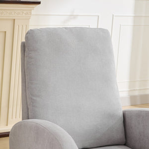 English Elm 27.2"w Wingback Glider Rocker Polyester Nursery Chair with Walnut Rubberwood Base W3188P304602