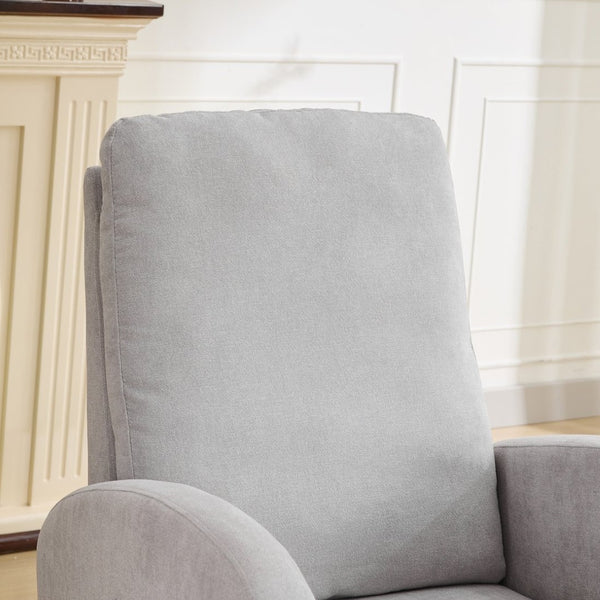 English Elm 27.2"w Wingback Glider Rocker Polyester Nursery Chair with Walnut Rubberwood Base W3188P304602