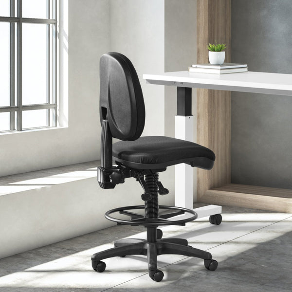 OSP Home Furnishings Deluxe Ergonomic Drafting Chair with Lumbar Support for Sit Stand Desk Setups DC940-231
