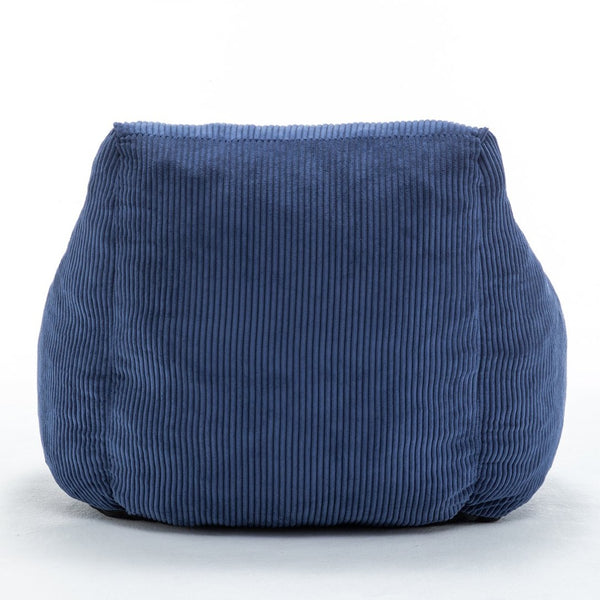 English Elm Giant Corduroy Bean Bag Sofa with Armrests Foam Filled Cozy Adult Lounge Chair Dark Blue W2200P442801