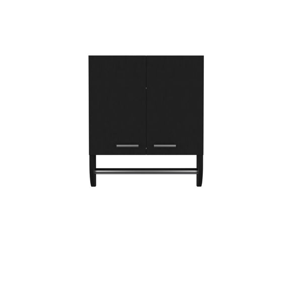 English Elm Optim Wall Mounted Bathroom Cabinet with Towel Bar and Two Adjustable Interior Shelves Black B070P234353