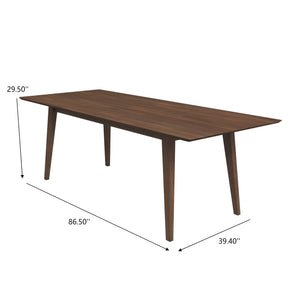 English Elm Ashcroft Furniture - Levi Modern Solid Wood Rectangular Dining Table - Water-Resistant Walnut Top For 6 Adults B183P231876