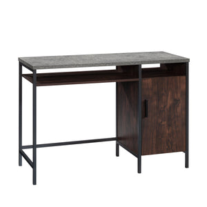 English Elm Desk, Engineered Wood Home Office Desk with Large Work Surface, Cubbyhole & Adjustable Shelf, Compact Durable Design, Easy Assembly, Qi-Ready Dark Walnut B356P354443