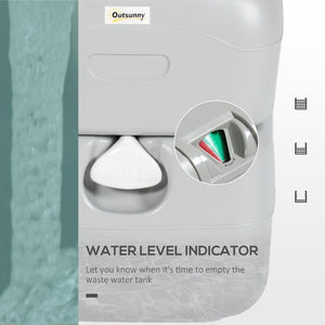 English Elm Outsunny Portable Toilet For Adults - Compact 5.8 Gallon Rv & Camping Toilet With Anti-Leak Design W2225P200493-GIGA