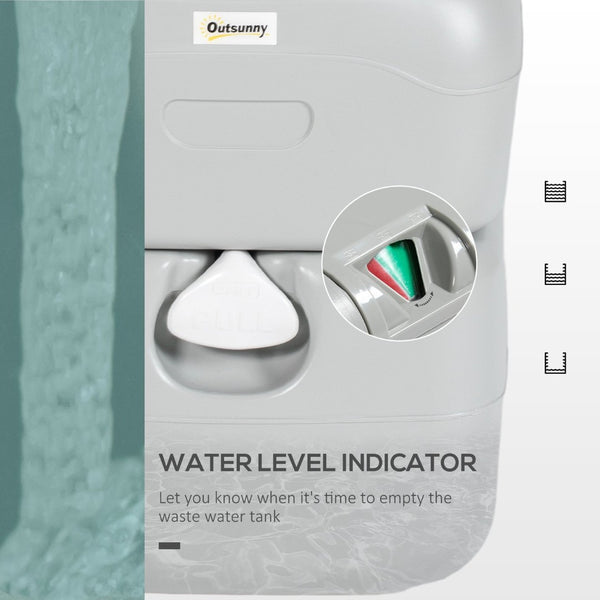 English Elm Outsunny Portable Toilet For Adults - Compact 5.8 Gallon Rv & Camping Toilet With Anti-Leak Design W2225P200493-GIGA