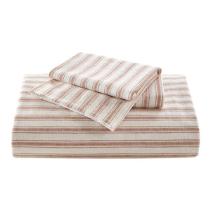 English Elm 3 Pcs King Duvet Set In Terracotta - Soft Yarn-Dyed Fabric For Cozy, Earthy Elegance In Any Bedroom B035P319226