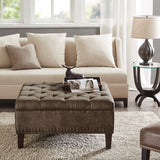 Madison Park Lindsey Traditional Tufted Square Cocktail Ottoman FPF18-0200 Brown