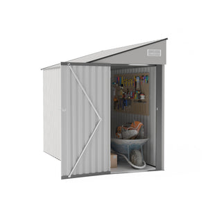 English Elm Campcraft Metal Storage Shed with Sloped Roof Ventilation and Weather Resistant Steel Panels White W1598P283838