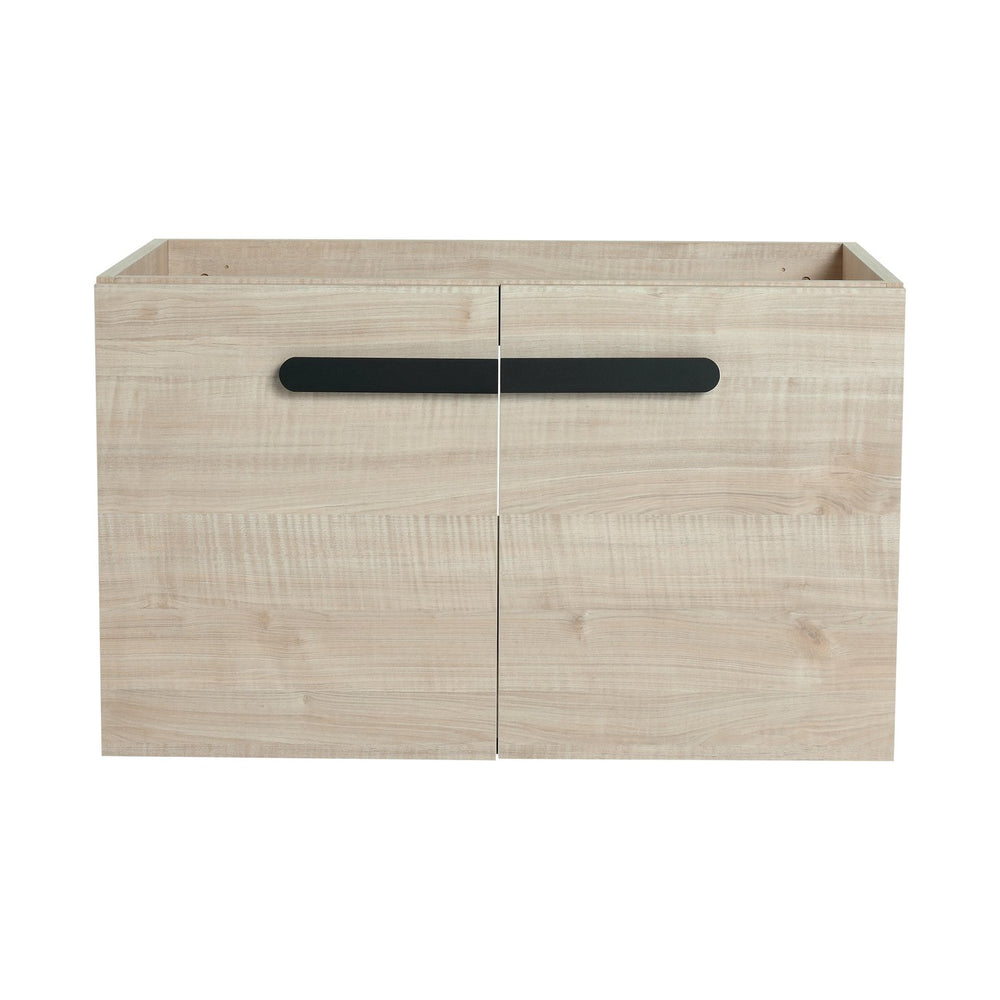 English Elm 30 Inch Floating Vanity Cabinet with Resin Sink, Soft-Close Doors, Spacious Storage for Small Baths W999P195824