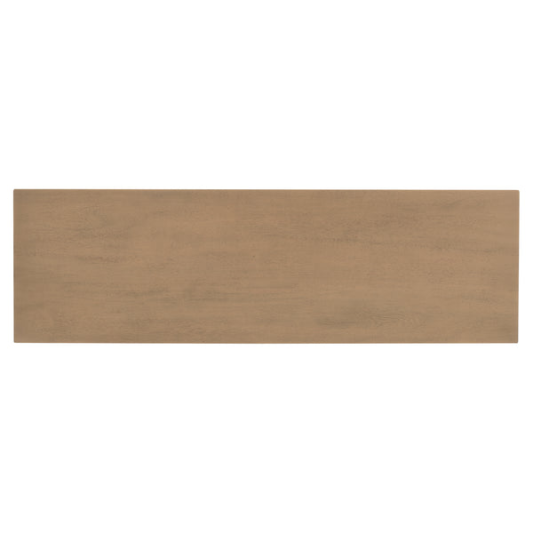English Elm U_STYLE Mid-Century 4-Door Storage Sideboard with Adjustable Shelves, Retro Handles, Sturdy Pine Legs Wood N711P218615D