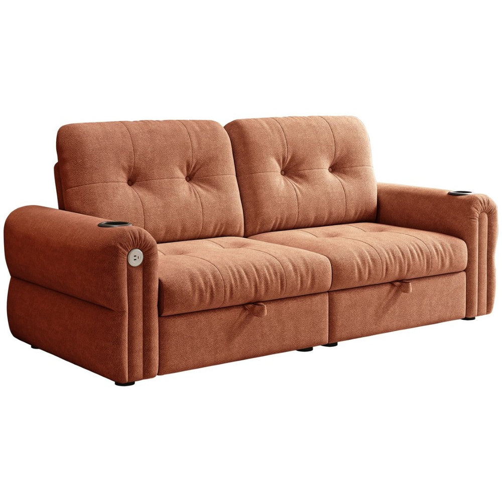 English Elm It Chenille Convertible Sofa Bed with Steel Frame Fits Studios and Spare Rooms W3820S00033