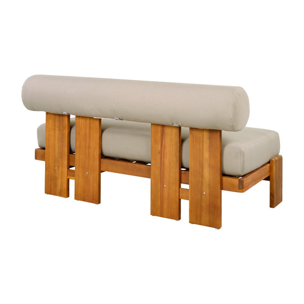 English Elm Patio Acacia Wood Loveseat and Coffee Table Set for Outdoor Lounge Spaces N776P387848D