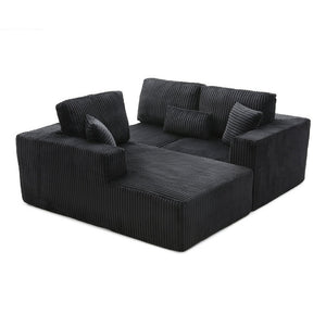 English Elm 109'' Modular L-shape Sectional Corduroy Couch Deep Seat No Assembly Living Room W1117S00310