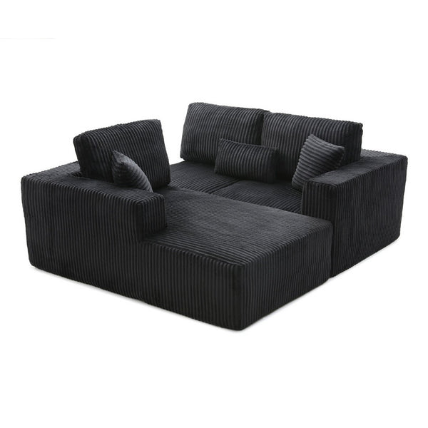 English Elm 109'' Modular L-shape Sectional Corduroy Couch Deep Seat No Assembly Living Room W1117S00310