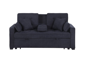 English Elm Cody 70"W Convertible Sleeper Loveseat With Console, Usb Ports & Cup Holders For Small Spaces B061S00849