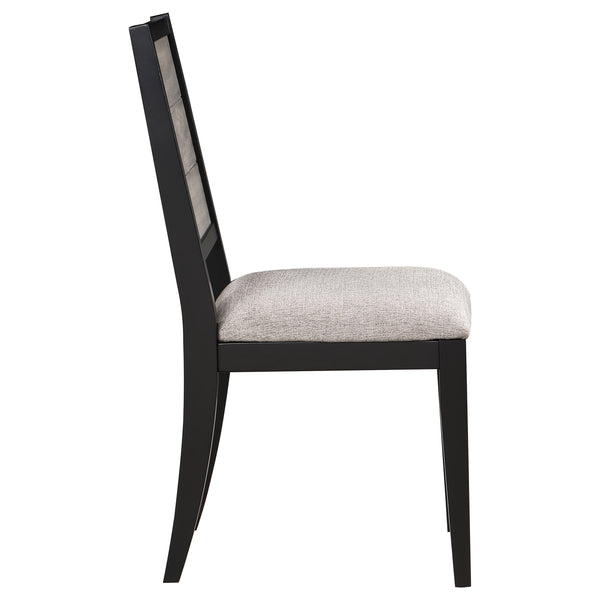 English Elm 2pc Mid-century Dining Side Chairs with Foam Padded Seats and Spindle Back in Neutral Wheat Upholstery Black,Gray 39.37 L x 19.3 W x 13.4 H B011P301368