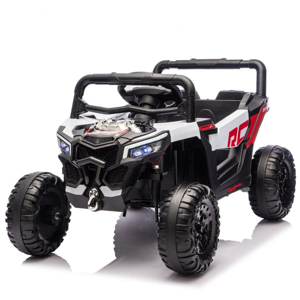 English Elm 12v Kids Electric Utv Ride on Toy with Parental Remote Swing Function and Shock Absorbers Black W1578P368160