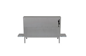 English Elm Queen Murphy Cabinet Bed Solid Pine Build with Usb Charging and Fold Out Desktop Grey W504S00167