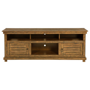 English Elm Castleton Farmhouse Media Console with Open Shelving and Concealed Storage for Large Rooms B062P451645