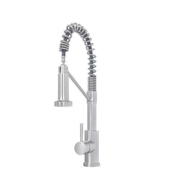 English Elm Bothwa Pull Down Kitchen Faucet with Stainless Steel Spout and Ceramic Cartridge Control Brushed Nickel B2724P262354