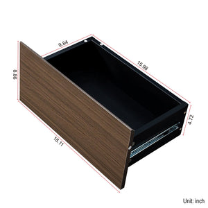 English Elm Extendable Coffee Table with 2 Drawers, Width-Adjustable Wooden Center Table for Living Room Storage Elegance W331P262583