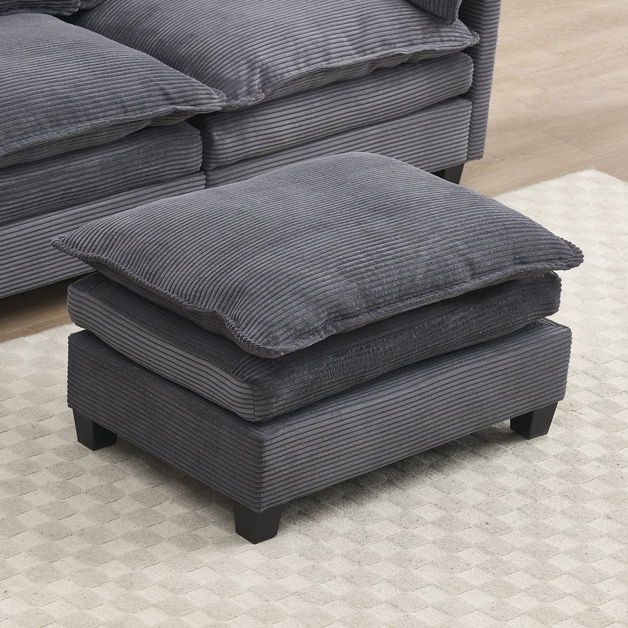 English Elm OTTO Velvet Dark Gray Sofa with Double Cushion & Pocket Springs, Sturdy Frame, Armrest Pockets - Comfort Innovation W2705P268485