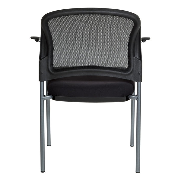 OSP Home Furnishings Progrid Mesh Back Stackable Office Chair with Titanium Frame and Lumbar Support Coal 86710R-30