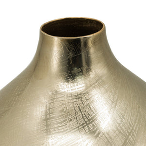 English Elm Pansy Tall Sculptural Aluminum Vase with Gold Metallic Finish for Console or Mantel B056P416843