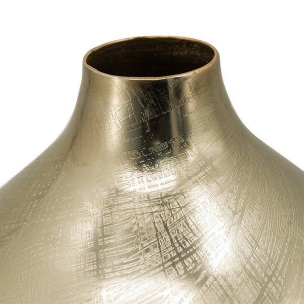 English Elm Pansy Tall Sculptural Aluminum Vase with Gold Metallic Finish for Console or Mantel B056P416843