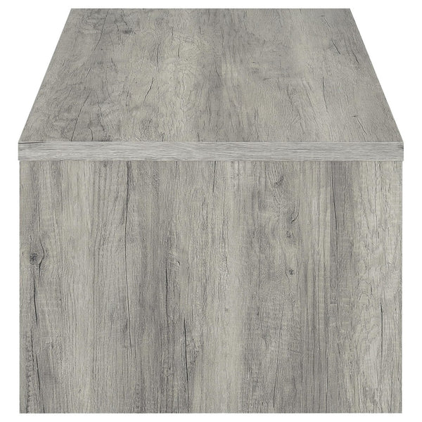 English Elm Nuberg Driftwood Gray Living Room Coffee and End Table Set with Storage Shelves B062S01520