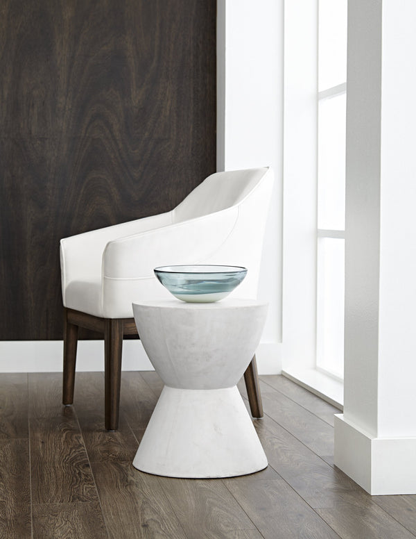 Sunpan Logan Sculptural Round End Table – Contemporary Concrete Design for Urban Living Spaces White